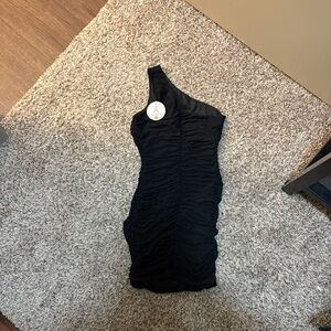 Elegant Black One Shoulder Dress